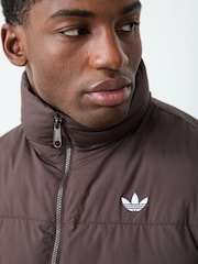 Brūna krāsa - adidas Originals Stand Collar Regening jaka - Attēls 5 no 6