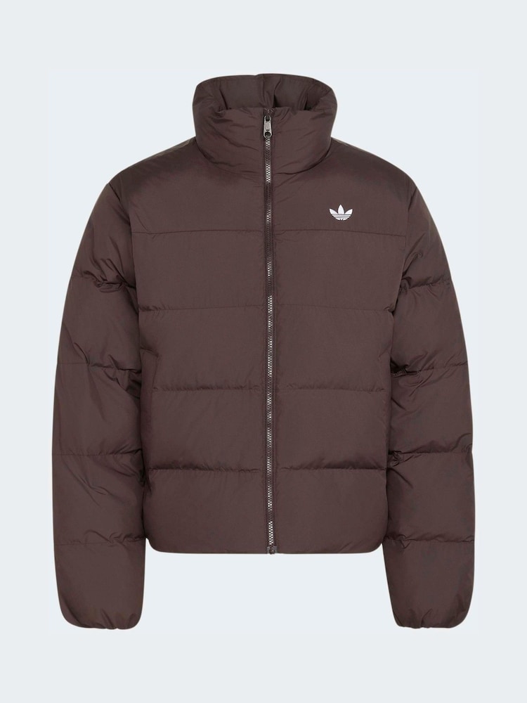 Brūna krāsa - adidas Originals Stand Collar Regening jaka - Attēls 6 no 6