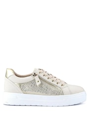 Pavers Cream Wide Fit Chunky Lace-Up Trainers - Image 1 of 5