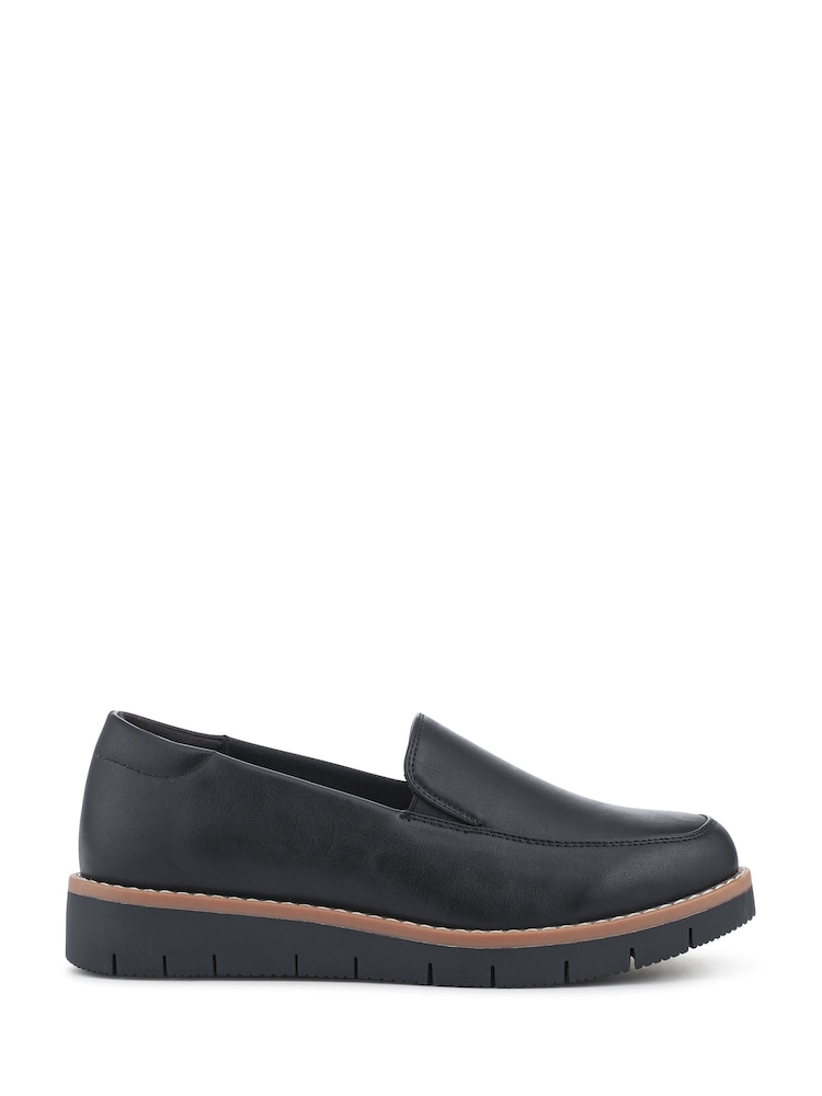 Pavers Black Wide Fit Elasticated Slip-On Shoes - Image 1 of 5 Pavers Black Wide Fit Elasticated Slip-On Shoes - Image 1 of 5