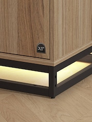 XR Living Oak Black Denver Wardrobe with App Control LED Lights - Image 3 of 6