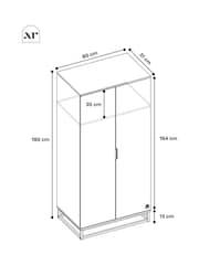 XR Living Oak Black Denver Wardrobe with App Control LED Lights - Image 5 of 6