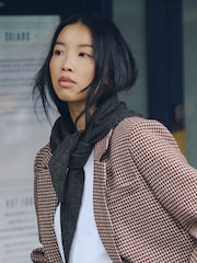 Charcoal Grey Small Triangle Scarf - Image 1 of 8