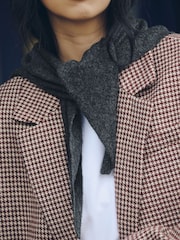 Charcoal Grey Small Triangle Scarf - Image 3 of 8