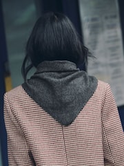 Charcoal Grey Small Triangle Scarf - Image 4 of 8