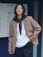 Charcoal Grey Small Triangle Scarf - Image 5 of 8