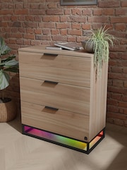 XR Living Oak Black Denver Chest with App Control LED Lights - Image 2 of 6