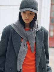 Grey Large Ribbed Triangle Scarf - Image 1 of 8
