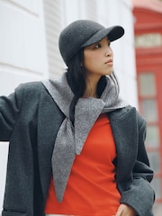 Grey Large Ribbed Triangle Scarf - Image 4 of 8