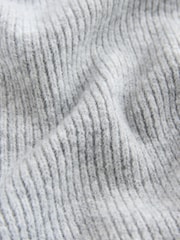 Grey Large Ribbed Triangle Scarf - Image 8 of 8