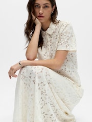 OBJECT Short Sleeve Lace Polo Top - Image 1 of 5