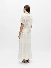 OBJECT Short Sleeve Lace Polo Top - Image 2 of 5