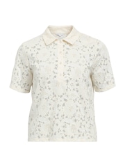 OBJECT Short Sleeve Lace Polo Top - Image 5 of 5