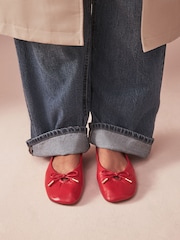 B by Ted Baker Leather Angled Toe Ballerina Shoes - Image 2 of 8