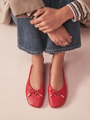 B by Ted Baker Leather Angled Toe Ballerina Shoes - Image 3 of 8