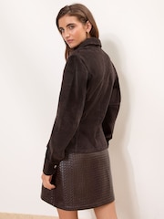 Lipsy Chocolate Brown Cord Cinched Waist Shirt - Image 5 of 5