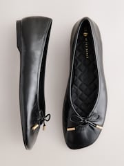 B by Ted Baker Leather Angled Toe Ballerina Shoes - Image 5 of 8