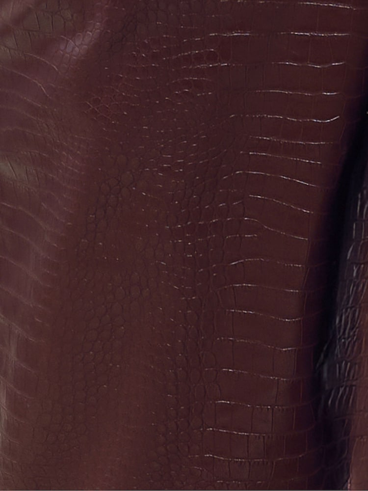 Lipsy Berry Faux Leather Croc Bermuda Shorts - Image 5 of 5