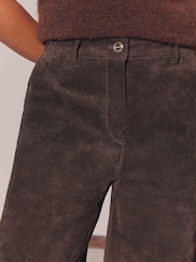 Lipsy Chocolate Brown Suede Bermuda Shorts - Image 3 of 6