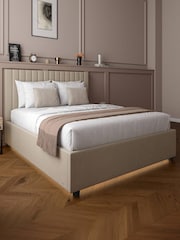 XR Living Natural Stone Maisie Velvet Ottoman Bed with Under Frame Lighting - Image 4 of 6