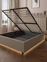 XR Living Natural Stone Maisie Velvet Ottoman Bed with Under Frame Lighting - Image 5 of 6