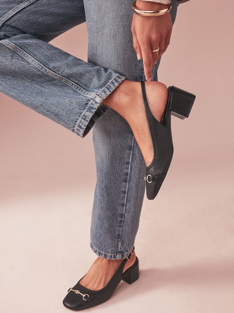 Μαύρο - B by Ted Baker Leather Snaffle Slingback Heels - Εικόνα 2 από 8 Μαύρο - B by Ted Baker Leather Snaffle Slingback Heels - Εικόνα 2 από 8