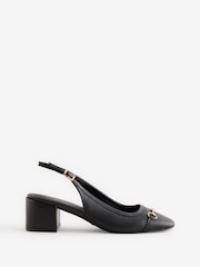 Μαύρο - B by Ted Baker Leather Snaffle Slingback Heels - Εικόνα 4 από 8