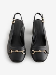 Μαύρο - B by Ted Baker Leather Snaffle Slingback Heels - Εικόνα 5 από 8