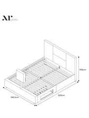 XR Living Black Ava Faux Leather TV Bed with LED Lights - Image 6 of 6