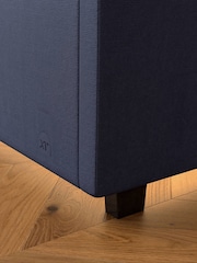 XR Living Navy Blue Maisie Velvet Ottoman Bed with Under Frame Lighting - Image 2 of 6