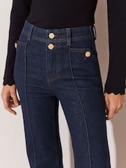 Lipsy Rinse Wash Rinse High Waist Relaxed Flare Jeans - Image 4 of 6