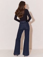 Lipsy Rinse Wash Rinse High Waist Relaxed Flare Jeans - Image 6 of 6