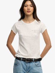 Superdry White Athletic Essentials Slub Graphic T-Shirt - Image 2 of 6