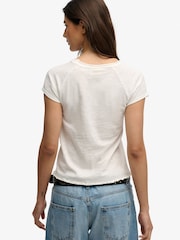Superdry White Athletic Essentials Slub Graphic T-Shirt - Image 3 of 6