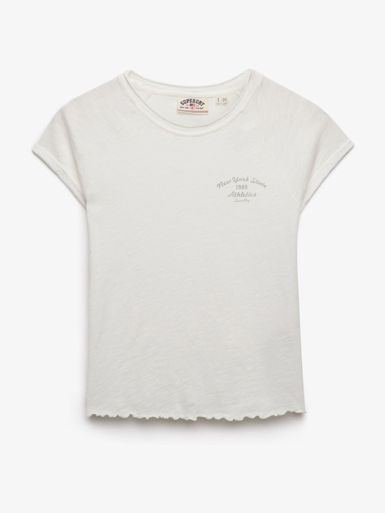 Superdry White Athletic Essentials Slub Graphic T-Shirt - Image 6 of 6