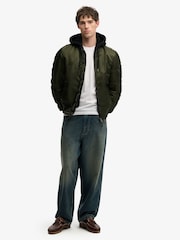 Superdry Green Hooded MA1 Bomber Jacket - Image 6 of 8