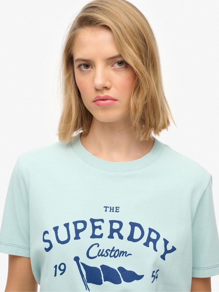 Superdry Blue Heritage Hamptons T-Shirt - Image 5 of 5 Superdry Blue Heritage Hamptons T-Shirt - Image 5 of 5