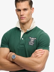 Superdry Green Vintage Pique Rugby Polo Shirt - Image 4 of 7