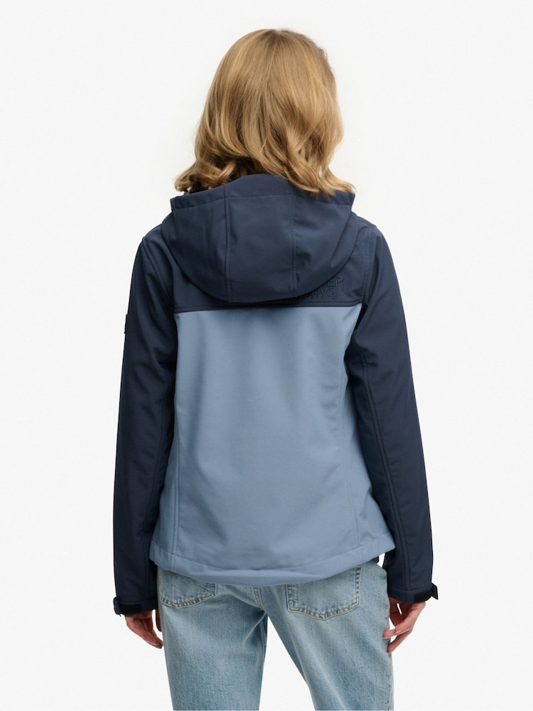 Superdry Blue Hooded Colourblock Trekker Jacket - Image 2 of 7