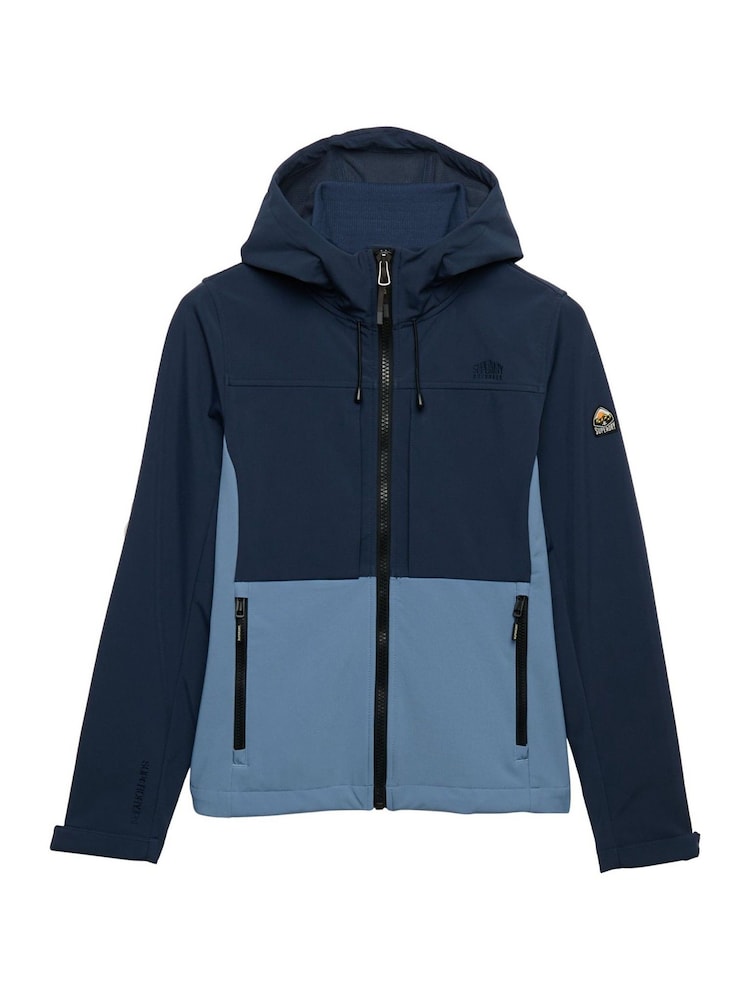 Superdry Blue Hooded Colourblock Trekker Jacket - Image 7 of 7