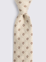 MOSS Neutral, Copper & Off White Italian Medallion Tie - Image 2 of 2