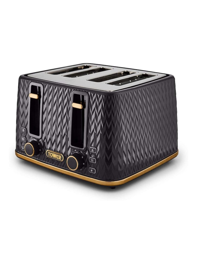Tower Black Empire 4 Slice Toaster - Image 1 of 9