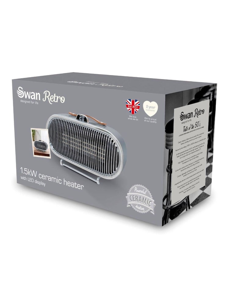 Swan Grey Retro Ceramic Heater - Image 2 of 3