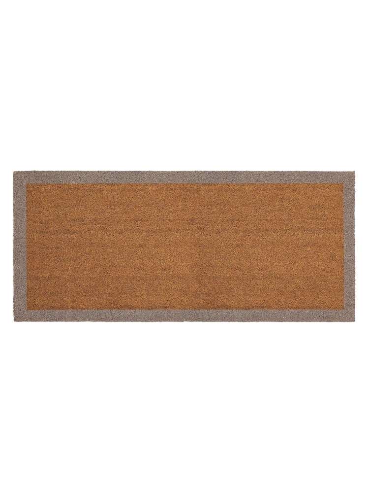 My Mat Taupe Border Coir Runner Doormat - Image 1 of 2 My Mat Taupe Border Coir Runner Doormat - Image 1 of 2
