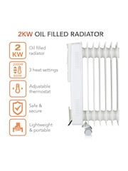 Warmlite White 2000W Oil Filled Radiator - Image 2 of 4