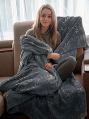 Laura Ashley Grey Electric Throw Blanket - Image 2 of 2
