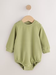 Purple/Green Leopard Print Long Sleeve Bodysuit And Woven Dungarees Set 2 Piece (0mths-2yrs) - Image 5 of 8