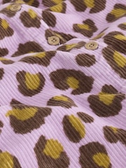 Purple/Green Leopard Print Long Sleeve Bodysuit And Woven Dungarees Set 2 Piece (0mths-2yrs) - Image 7 of 8