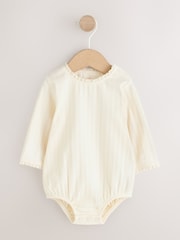Pink Floral Stripe Long Sleeve Bodysuit And Woven Dungarees Set 2 Piece (0mths-2yrs) - Image 7 of 12