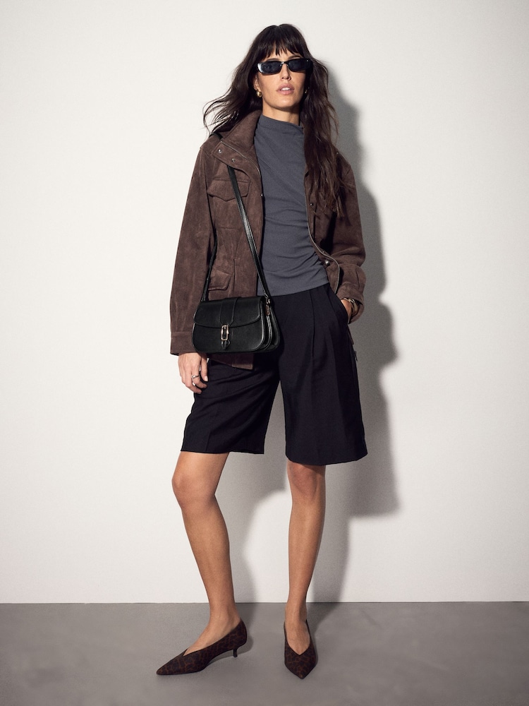 Black Belted Saddle Cross-Body Bag - Image 2 of 8